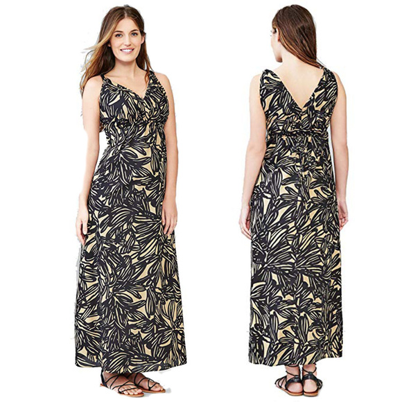 GAP Dresses & Skirts - GAP Black / Cream Print Maxi Dress w/ pockets! - 6